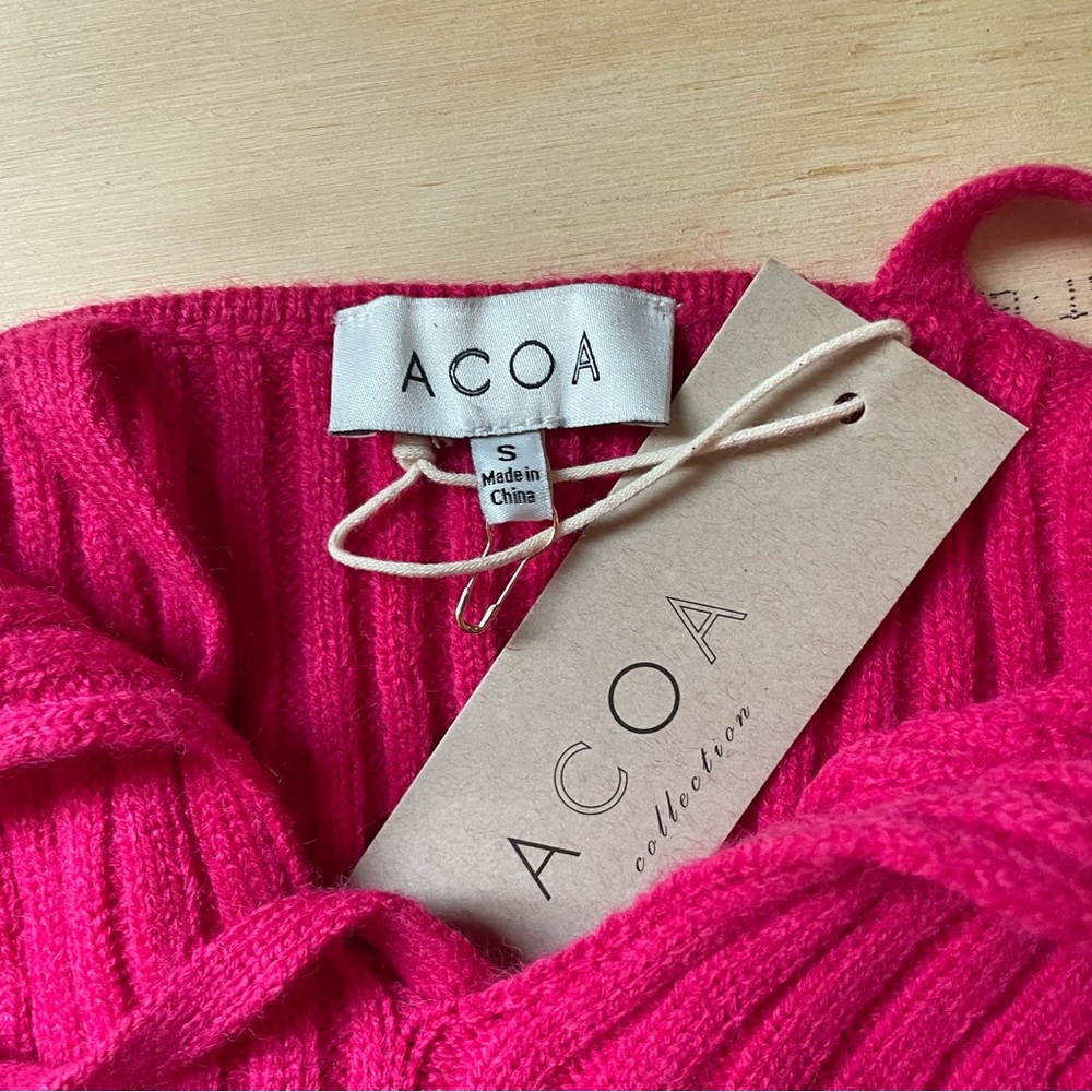 ACOA Pink Ribbed Knit Brami - Picture 3 of 3
